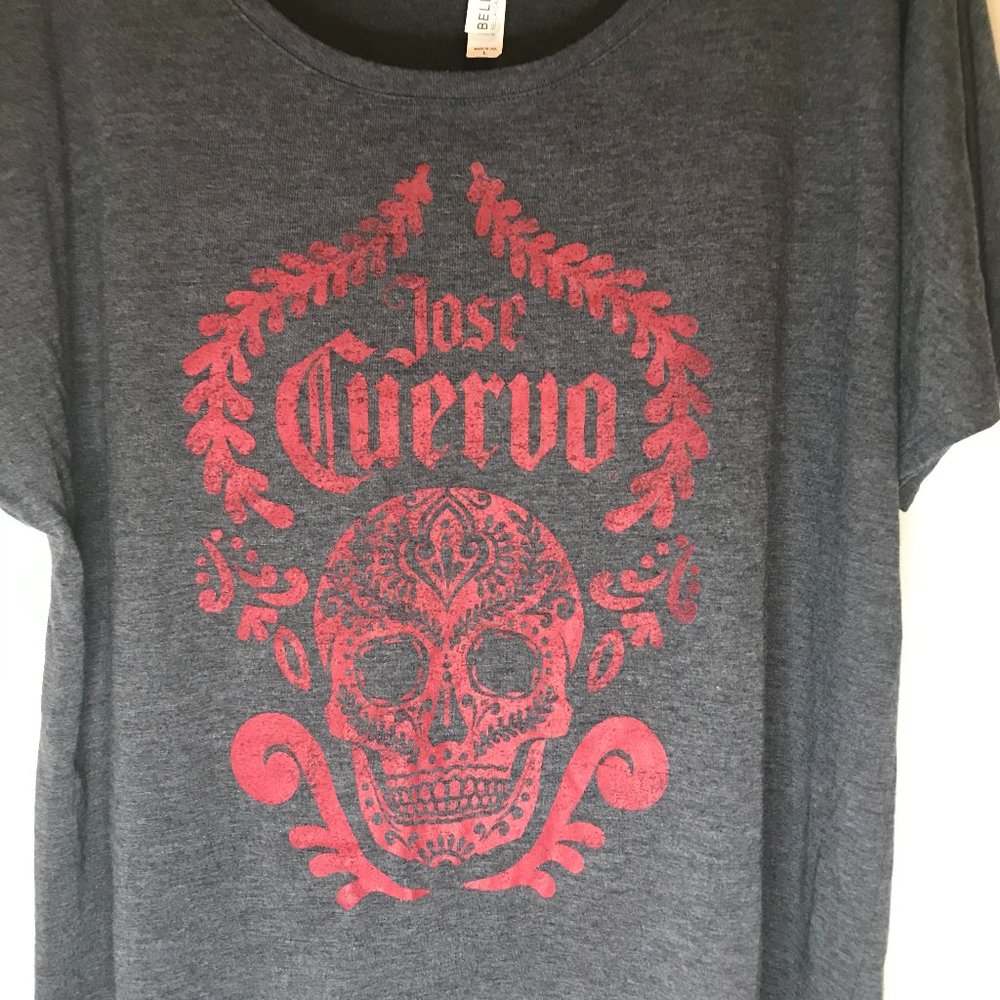 Jose Cuervo Day of the Dead Tee Gray/Red Sz Lg